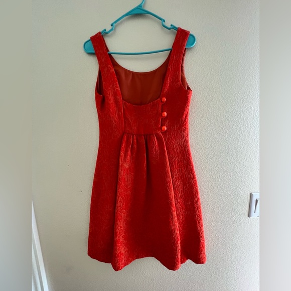 Orange Brocade What Goes Around Comes Around for Anthropologie Dress size 4 - Picture 4 of 11